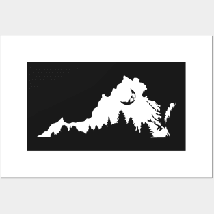 Virginia Forest Moon Silhouette Posters and Art